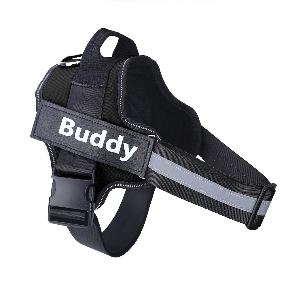 Personalized Dog Harness - Custom Name No Pull Harness with Handle and Reflective Strips