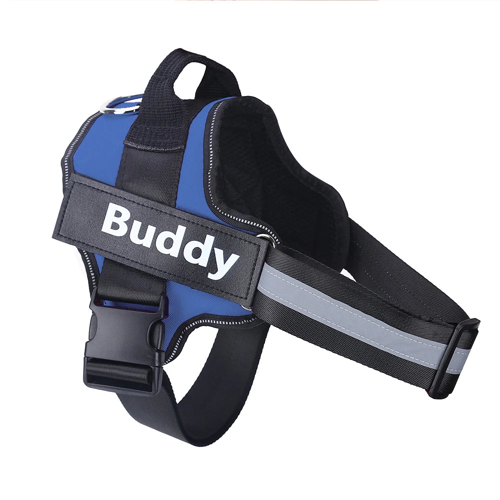 Personalized Dog Harness - Custom Name No Pull Harness with Handle and Reflective Strips