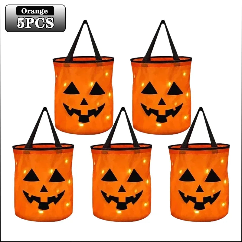 Light Up Halloween Trick or Treat Bag - Pumpkin Candy Bag