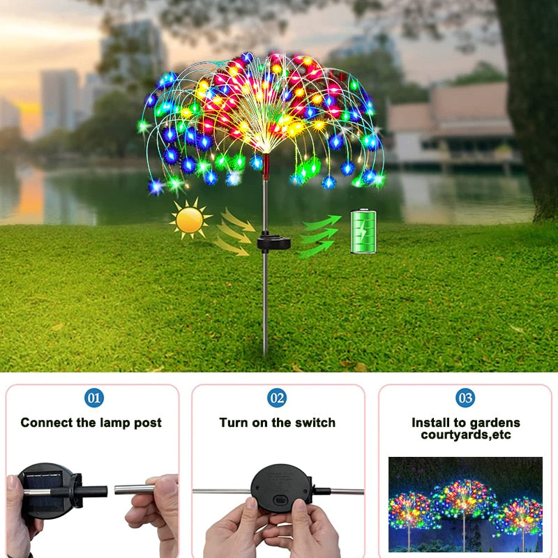 Waterproof Solar Firework Garden Lights