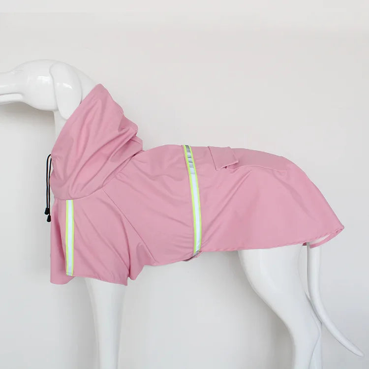Dog Raincoat with Hood - Waterproof Dog Rain Jacket with Reflective Strips