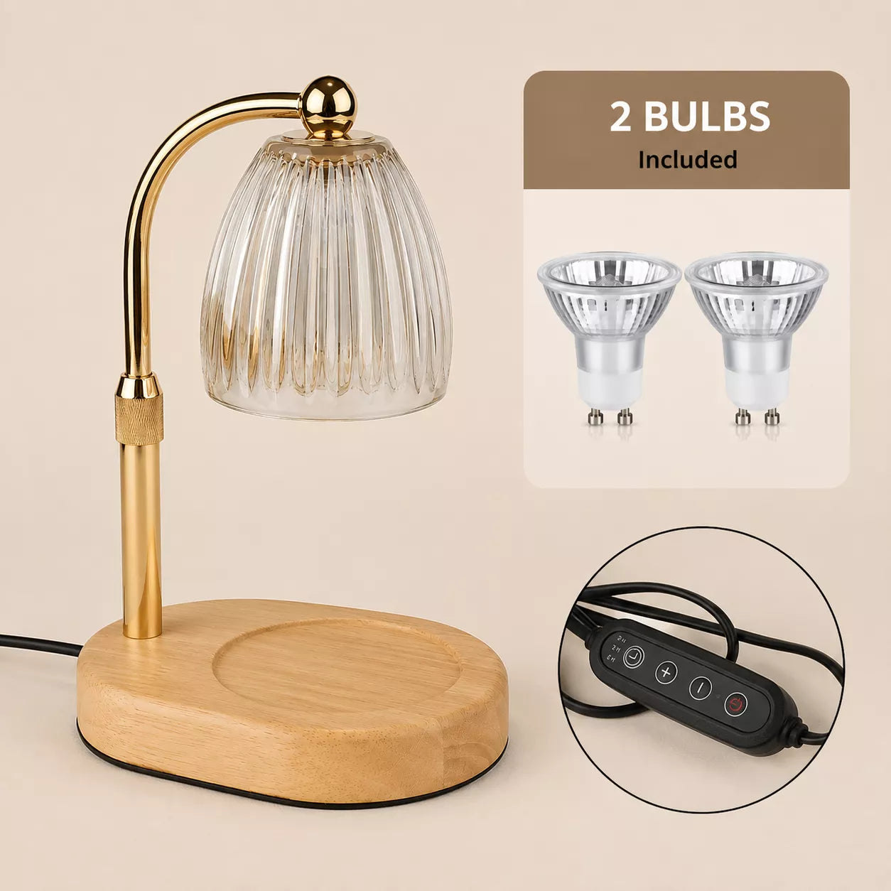 Candle warmer lamp with timmer and dimmer settings