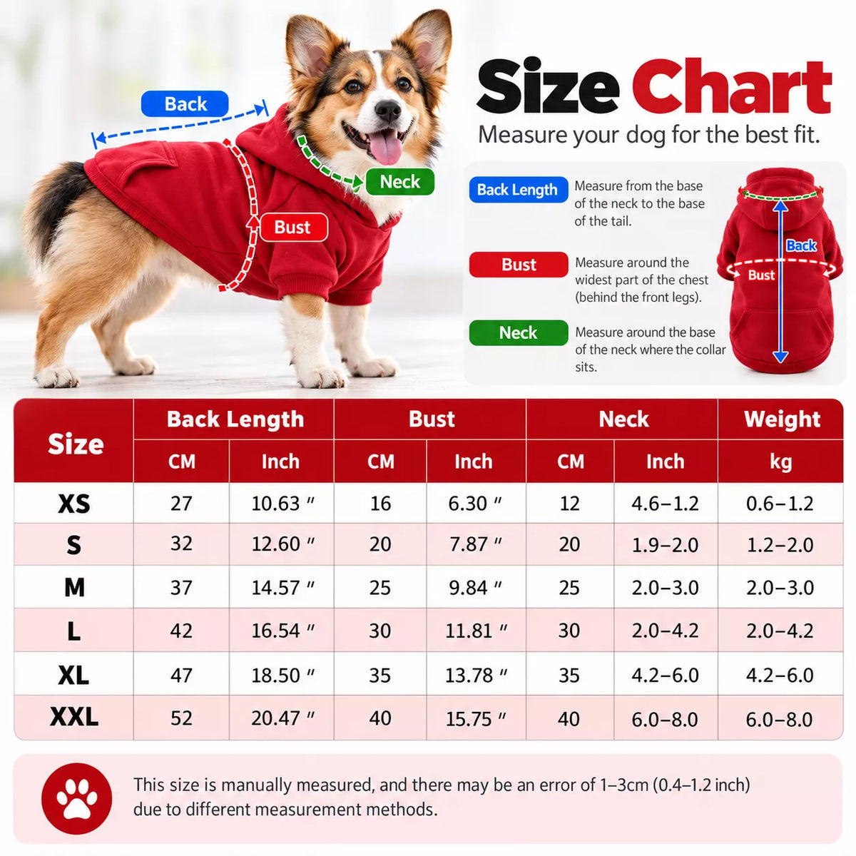 dod hoodie size chart buy dog winter hoodie