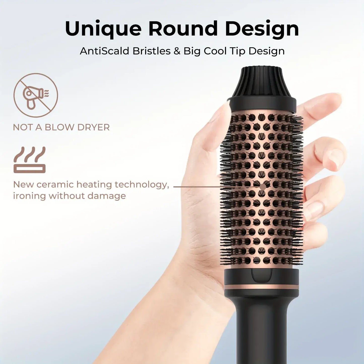 Thermal Brush - Hair Straightener Spinning Brush - Rotating Hot Air Styler