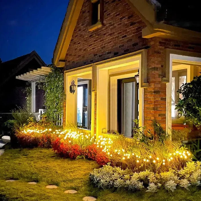 Solar-Powered Firefly Garden Light in Action