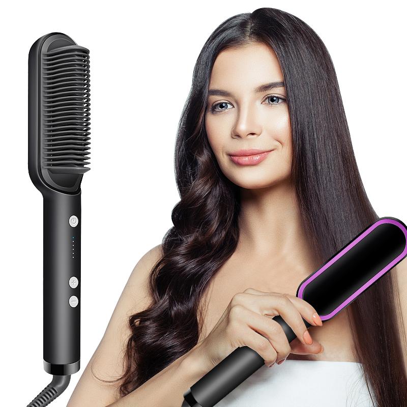 Hair Straightener with Brush, Straightening Comb - Flat Iron Brush #1 Hair Styling Tool