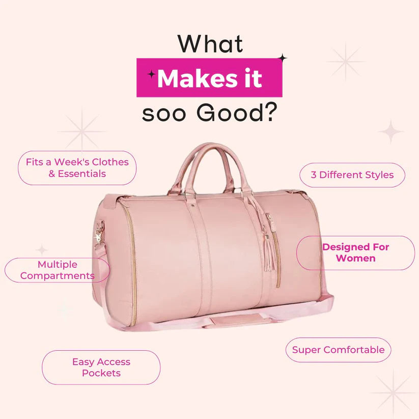 Duffel Weekender Bag - The Perfect Getaway Bag, Duffel Bag with Garment Bag