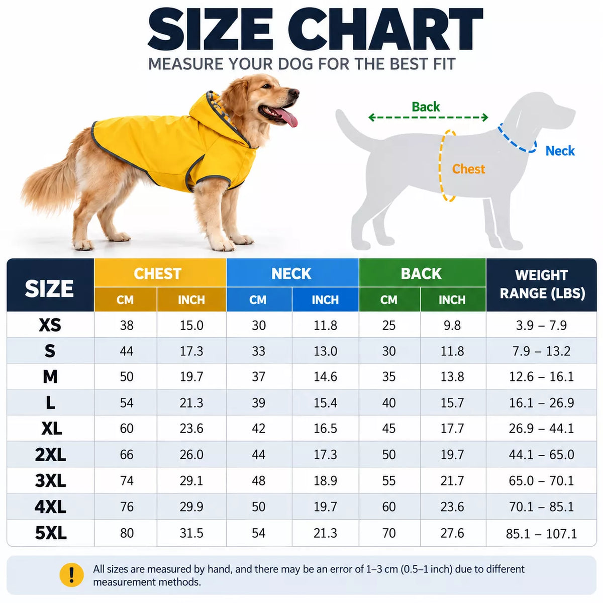 Reversible dog raincoat size chart buy dog raincoat