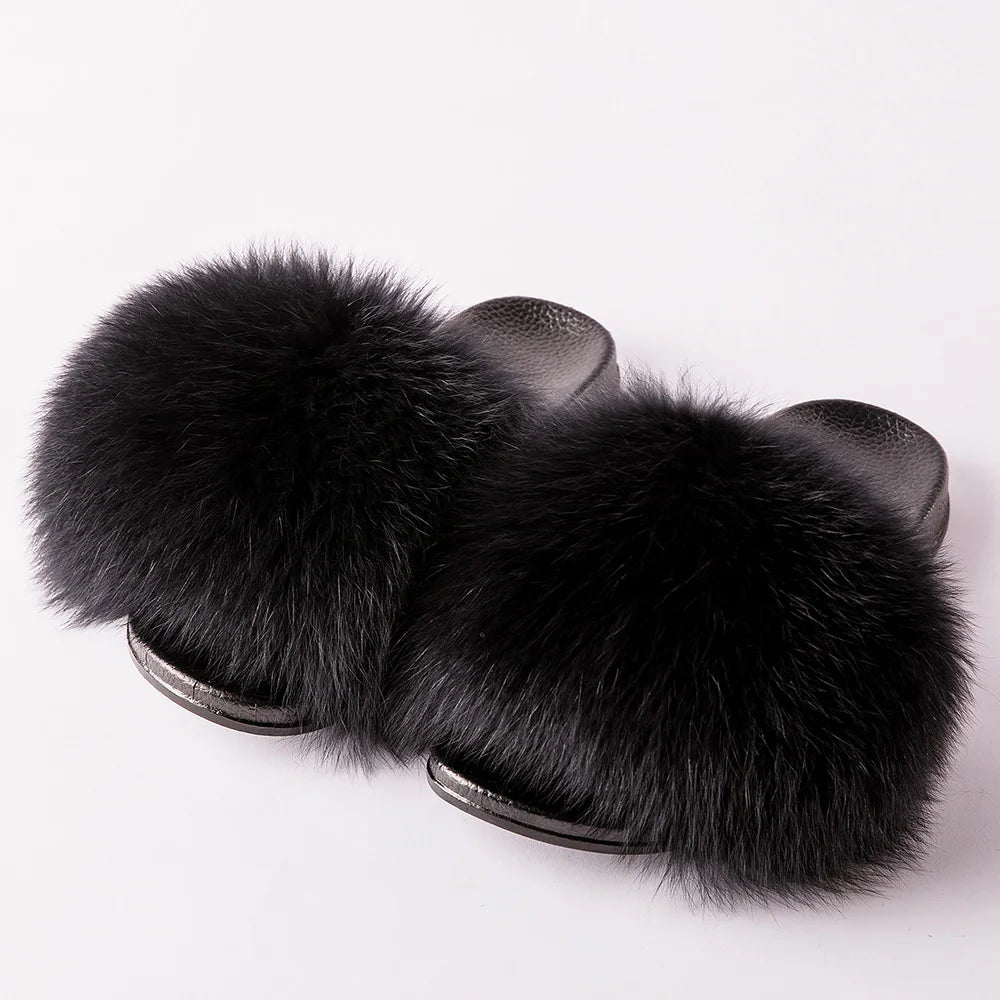 Thick & Fluffy Faux Fur Slippers for Women