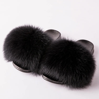 Thick & Fluffy Faux Fur Slippers for Women