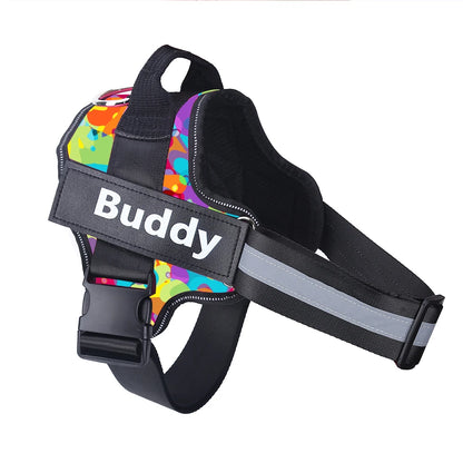 Personalized Dog Harness - Custom Name No Pull Harness with Handle and Reflective Strips