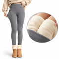 Fleece lined leggings for women with a high waist in gray