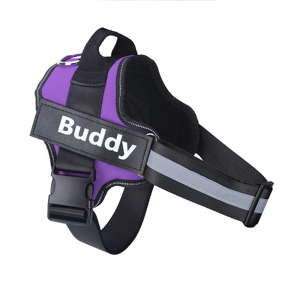 Personalized Dog Harness - Custom Name No Pull Harness with Handle and Reflective Strips