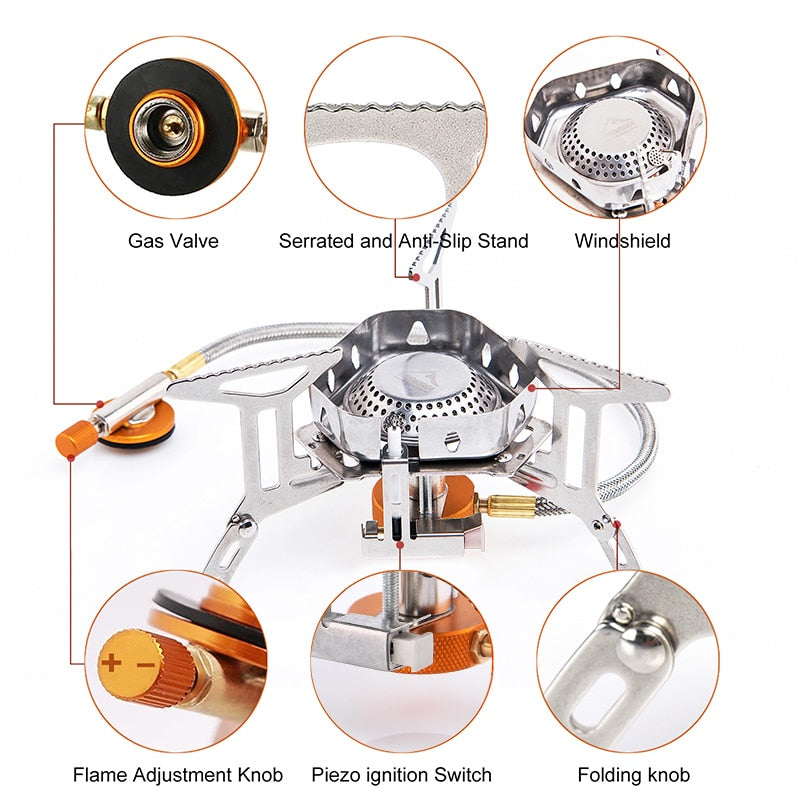 Small Portable Camping Stove - Windproof Gas Burner