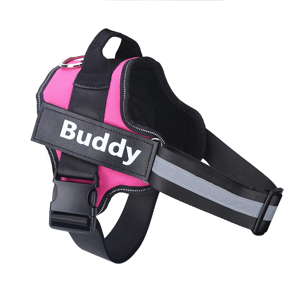 Personalized Dog Harness - Custom Name No Pull Harness with Handle and Reflective Strips