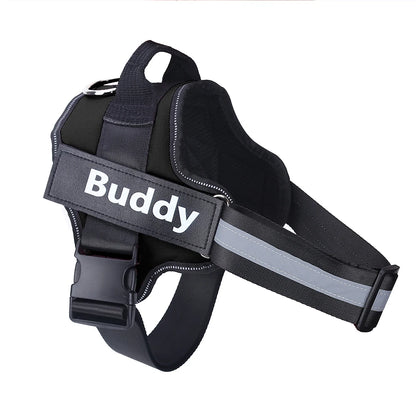 Personalized Dog Harness - Custom Name No Pull Harness with Handle and Reflective Strips