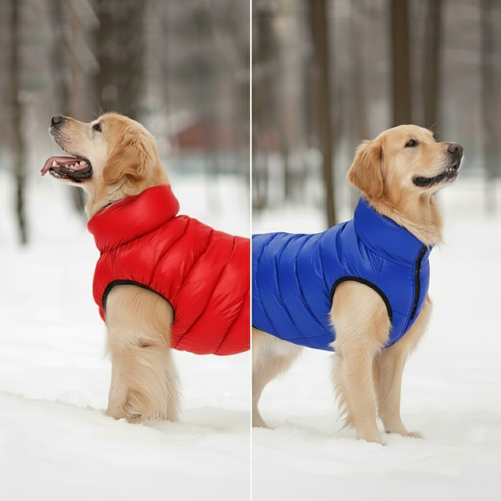 Dog Puffer Jacket Waterproof 3-Layered Dog Winter Coat