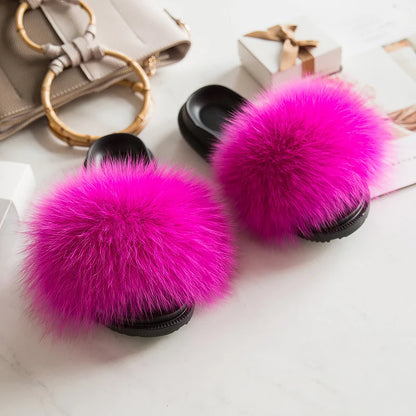 Thick & Fluffy Faux Fur Slippers for Women