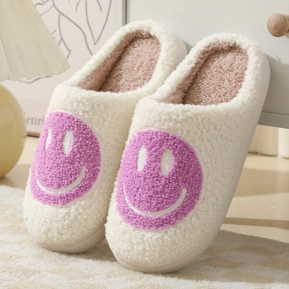 Happy Face Slippers – Plush Happy Face Slippers for Women