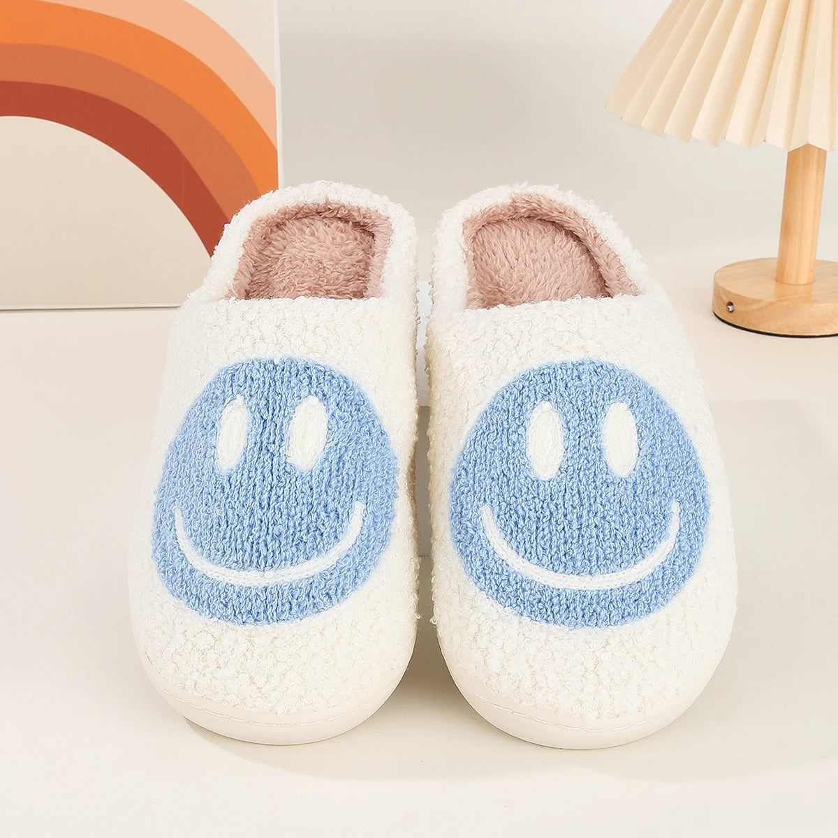 Happy Face Slippers – Plush Happy Face Slippers for Women