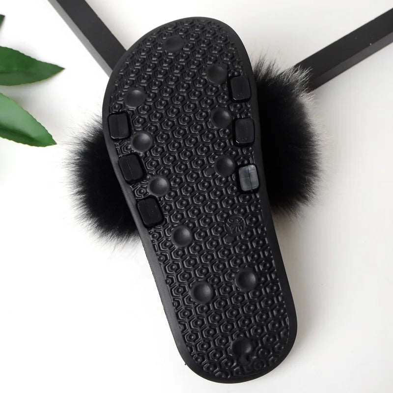 Thick & Fluffy Faux Fur Slippers for Women