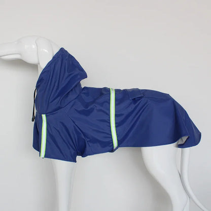 Dog Raincoat with Hood - Waterproof Dog Rain Jacket with Reflective Strips