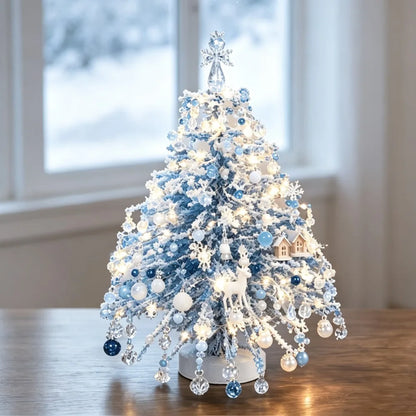 DIY Winter Christmas tree craft kit showing beaded decorative details