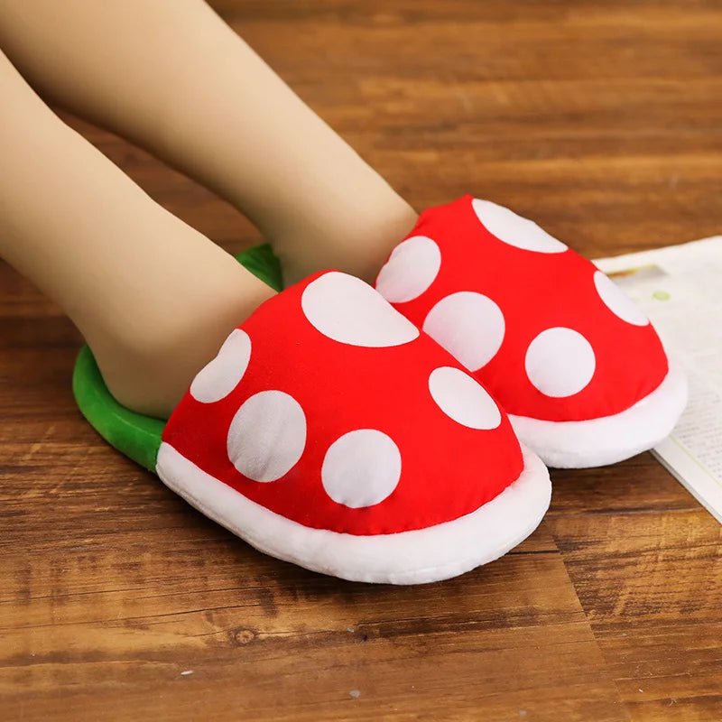 Mushroom Plant Slippers- Plush Plant Slippers