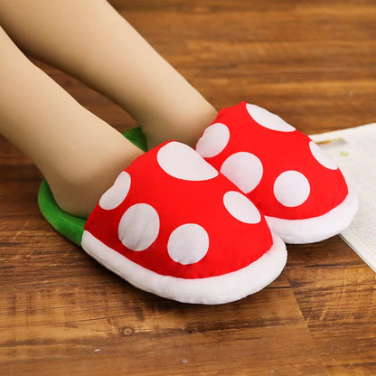 Mushroom Plant Slippers- Plush Plant Slippers