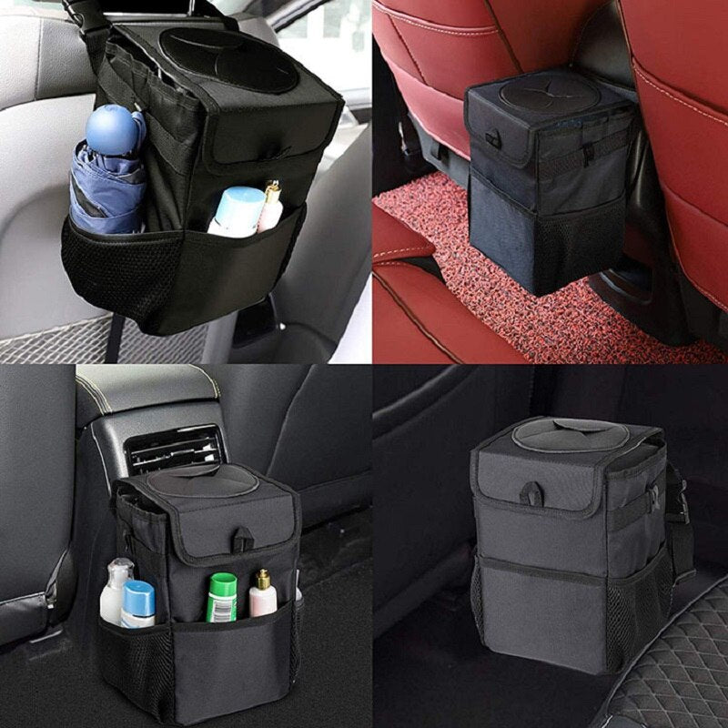 Car Trash Can With Lid - Leakproof Car Trash Bag