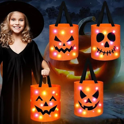 Light Up Halloween Trick or Treat Bag - Pumpkin Candy Bag