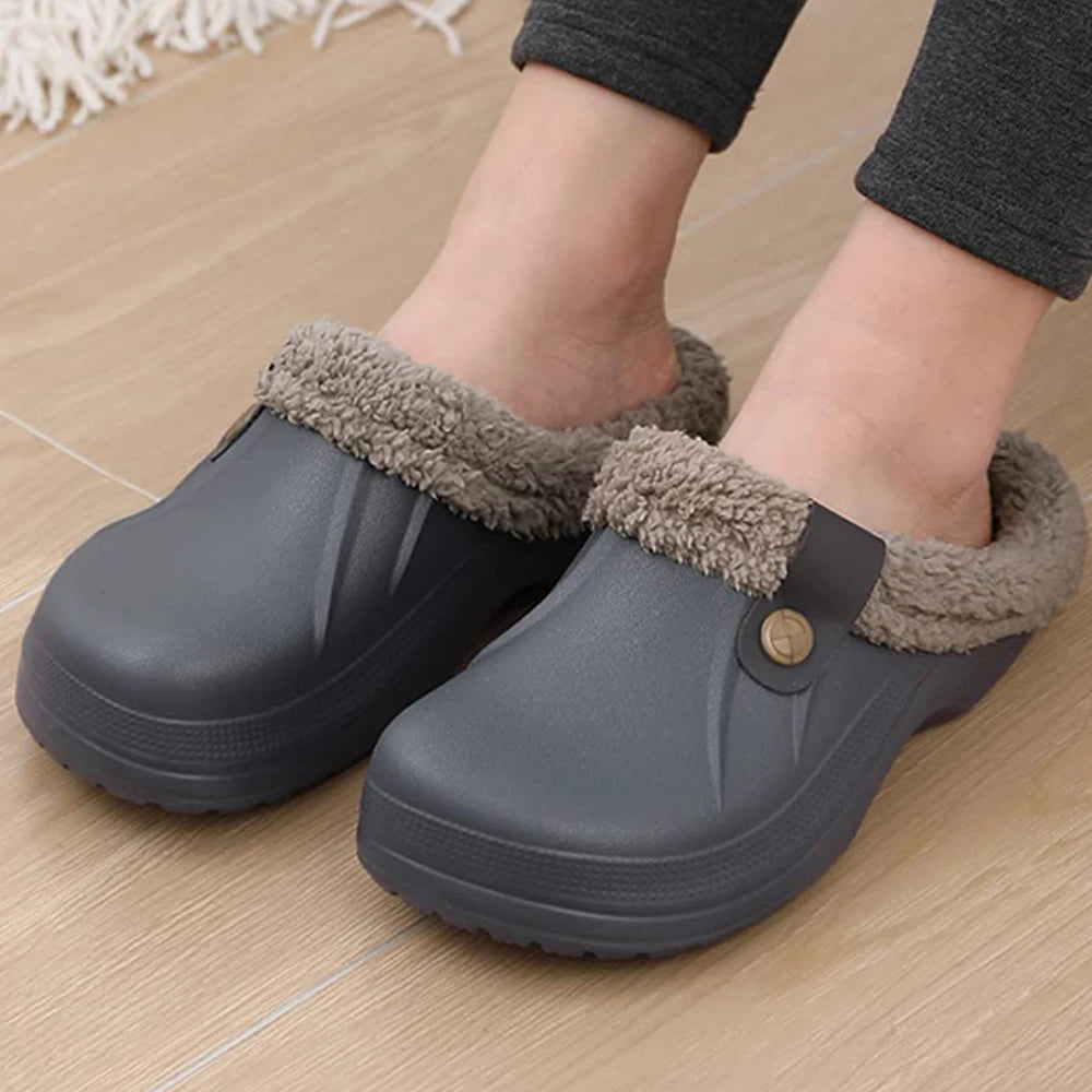 Women's Fur Lined Clogs - Cozy Slip-On Clog Shoes