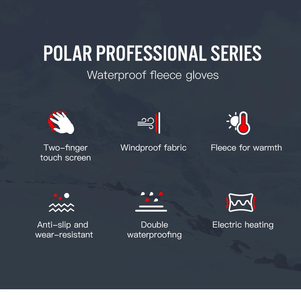 Electric Heated Gloves - Waterproof Touchscreen Winter Gloves