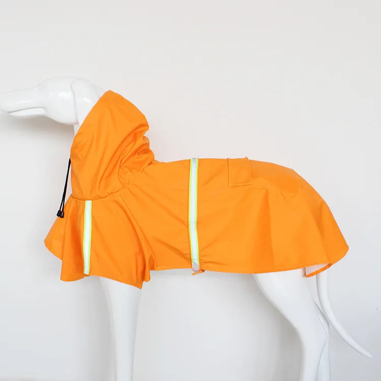 Dog Raincoat with Hood - Waterproof Dog Rain Jacket with Reflective Strips