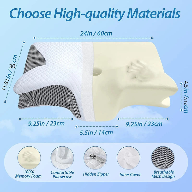 RestRight Cervical Neck Pillow - Orthopedic Memory Foam Pillow for Neck Pain Relief