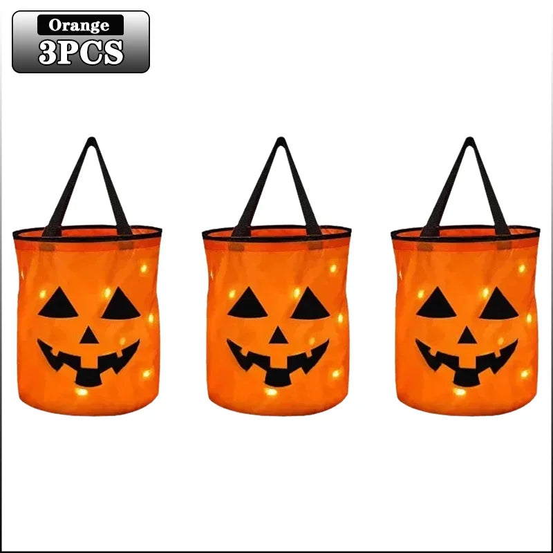 Light Up Halloween Trick or Treat Bag - Pumpkin Candy Bag