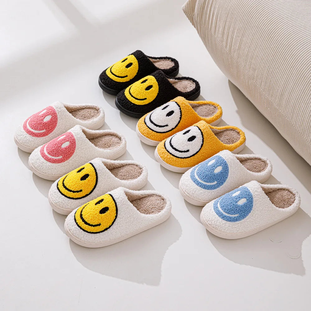 Happy Face Slippers – Plush Happy Face Slippers for Women