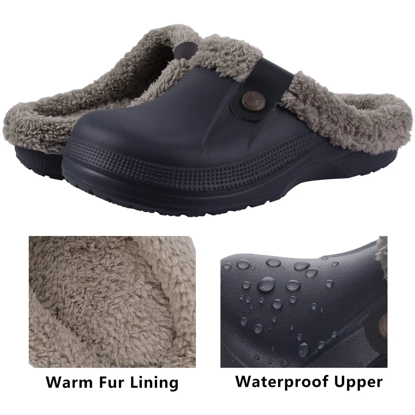 Women's Fur Lined Clogs - Cozy Slip-On Clog Shoes