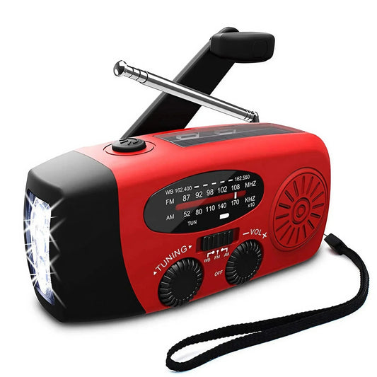 Emergency Radio - Solar Hand Crank Power Bank & Flashlight