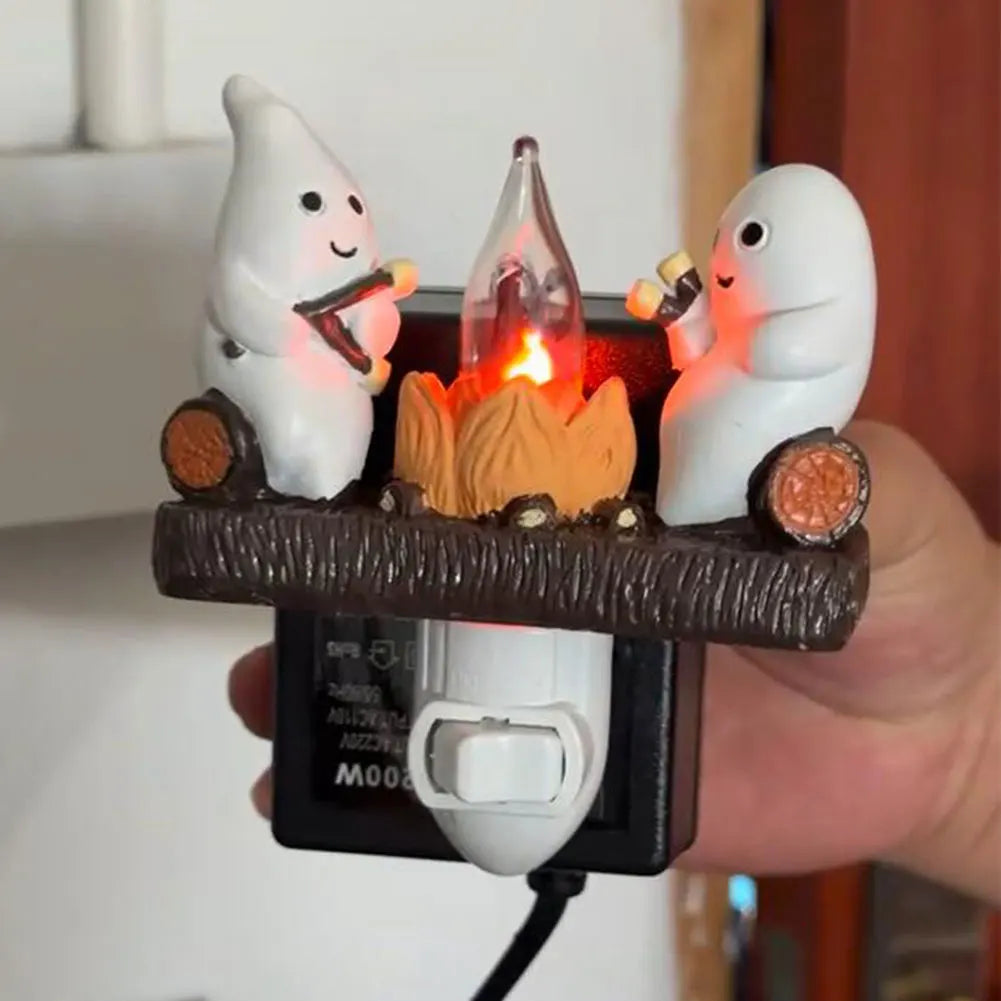 Ghost Campfire Night Light - Plug In Halloween Light