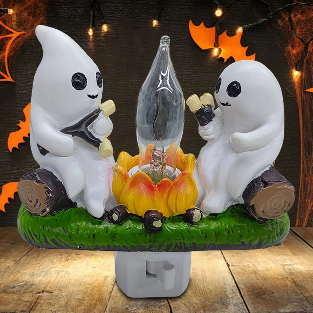 Ghost Campfire Night Light - Plug In Halloween Light