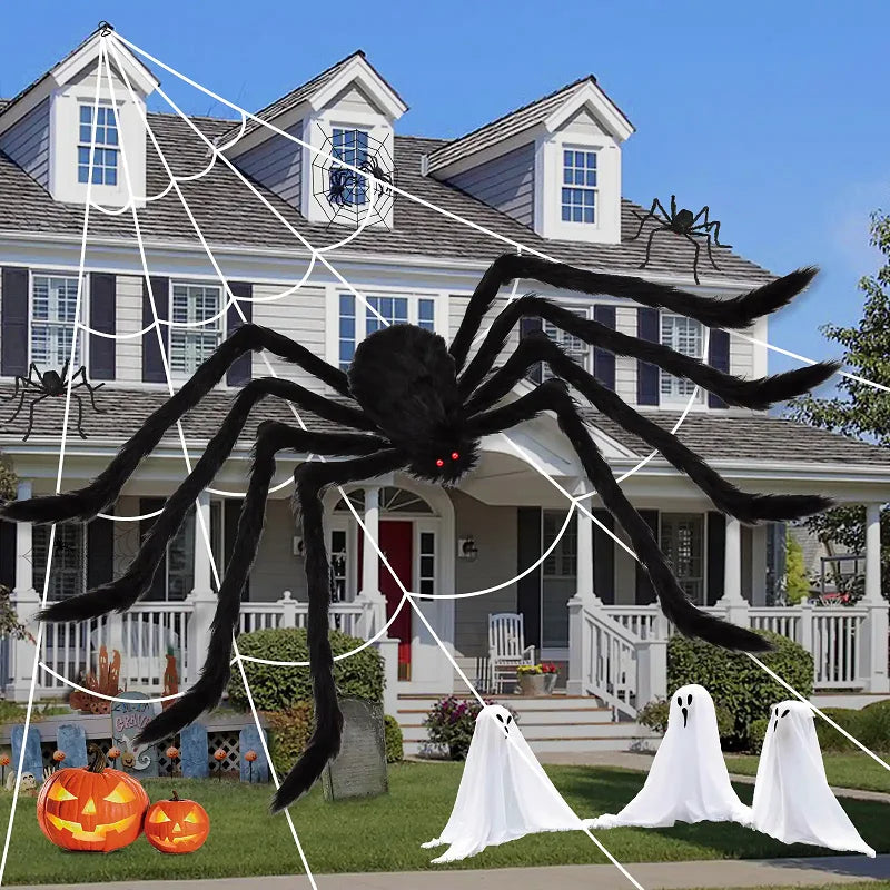 Giant Halloween Spider - Posable Hairy Spider Decoration