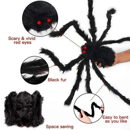 Giant Halloween Spider - Posable Hairy Spider Decoration