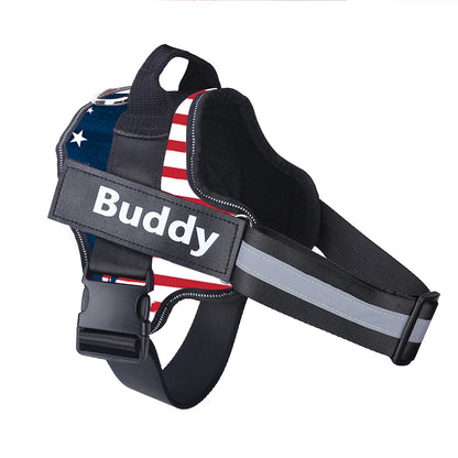 Personalized Dog Harness - Custom Name No Pull Harness with Handle and Reflective Strips