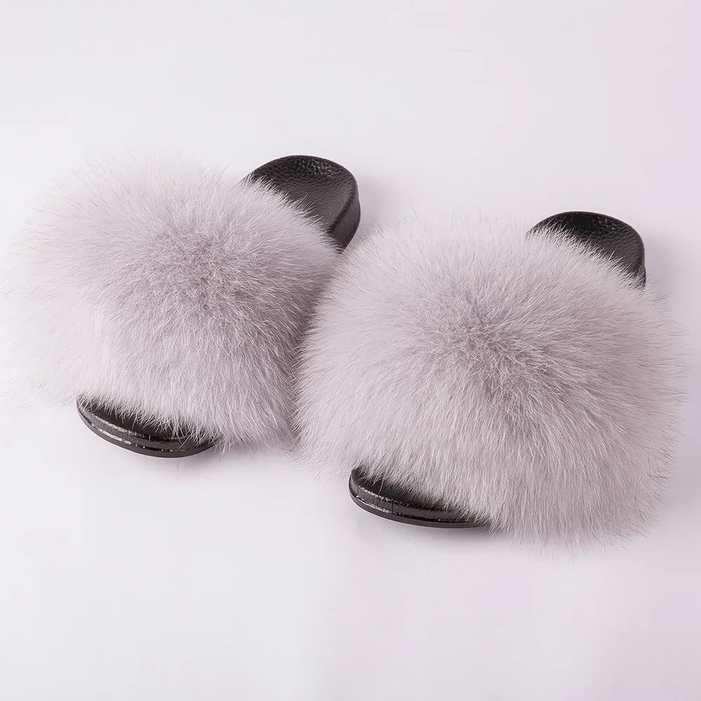 Thick & Fluffy Faux Fur Slippers for Women