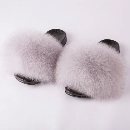Thick & Fluffy Faux Fur Slippers for Women