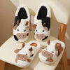 Load image into Gallery viewer, Cow Slippers - Cow Animal Slippers - Fluffy Cow slippers