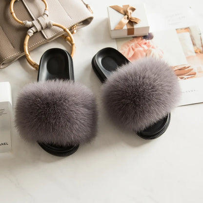 Thick & Fluffy Faux Fur Slippers for Women