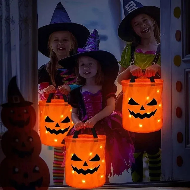 Light Up Halloween Trick or Treat Bag - Pumpkin Candy Bag