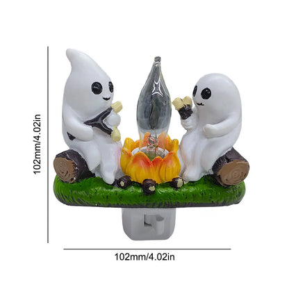 Ghost Campfire Night Light - Plug In Halloween Light